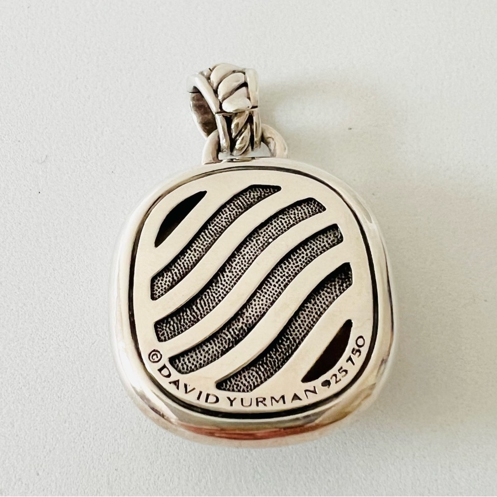David Yurman Large Smoky Quartz Pendant Enhancer With Gold - Picture 6 of 7
